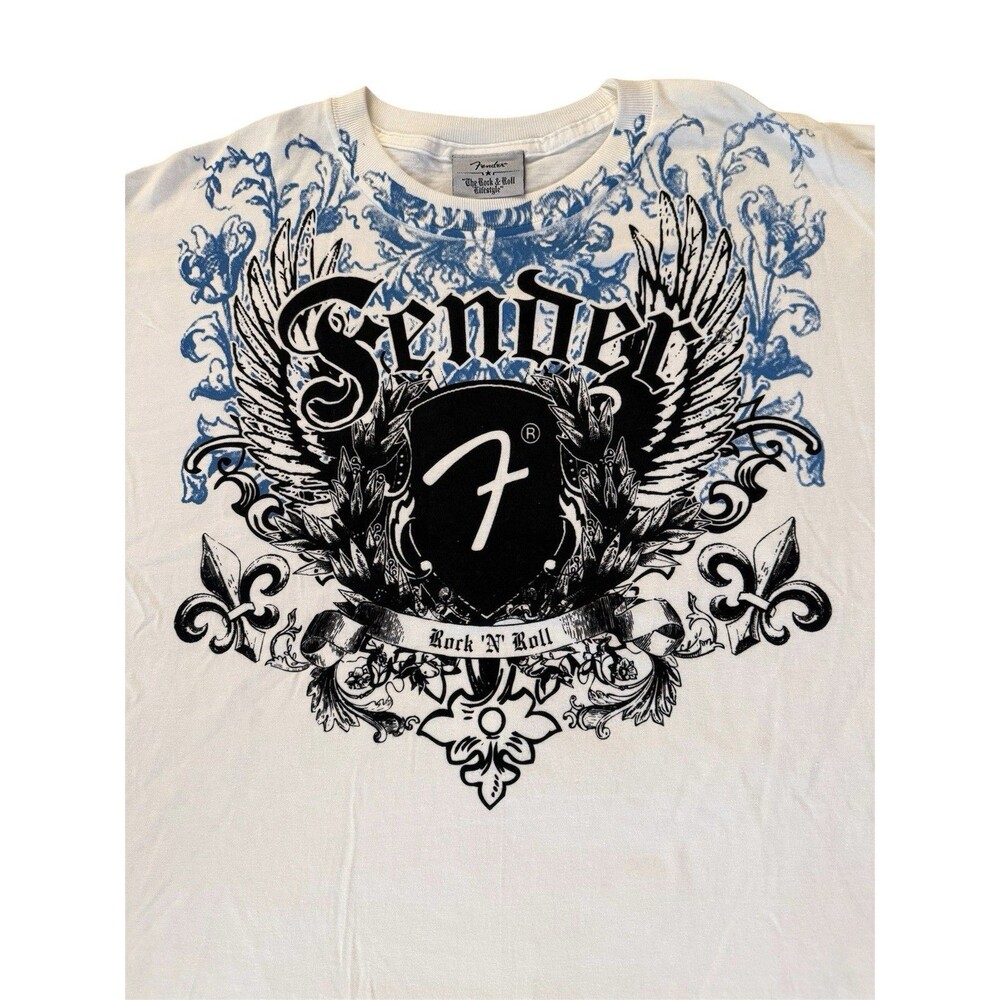 Fender Y2K Rock & Roll Graphic T-Shirt Mens Size XXL Crew Neck Cotton 2000’s Era - Picture 5 of 7
